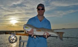 Catching drum on the flats of St. Augustine. (Photo courtesy of Drum Man Charters)
