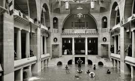 The former swimming pool of the Alcazar Hotel in St. Augustine, Fl. 