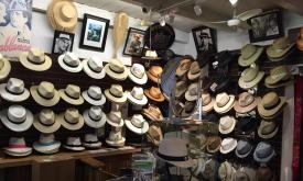 Visitors have an abundance of choice at the Panama Hat Company in downtown St. Augustine, Florida. 