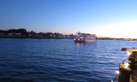 The Victory III of Scenic Cruises, waiting for the start of the Regatta of Lights in St. Augustine.