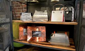 Unique, handcrafted stainless steel purses at DHD Home in Uptown St. Augustine.