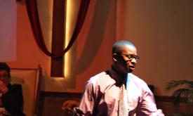 Daniel Carter plays Associate Pastor Joshua in the Limelight Theatre’s production of “The Christians” in St. Augustine.