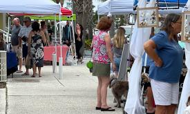 Folks enjoying the Artisan's Market the 3rd Saturday of each month in Vilano.
