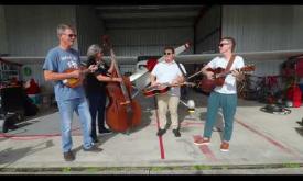The North Florida Tail Draggers, performing in an airplane hanger