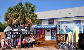 Outside of the Pit Surf Shop at beautiful Saint Augustine Beach.