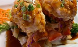 Lobster Tempura with sushi at Baitong Thai Sushi Restaurant in St. Augustine.