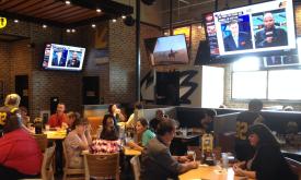 Buffalo Wild Wings in St. Augustine has 47 TVs and two projectors.