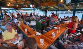 The deck bar on the river at Beaches at Vilano in St. Augustine, FL.