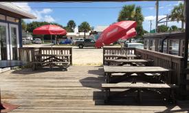 Dining deck at Jack's BBQ on Anastasia Island in St. Augustine.
