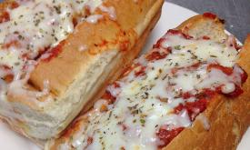Meatball sub at Vinny's Pizza in St. Augustine, Florida.