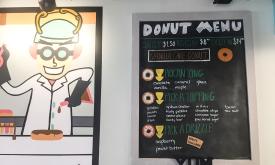 Wall menu at the Donut Experiment.
