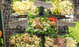 A variety of salads for eating in or taking out are available at Pizzalley's in historic St. Augustine.