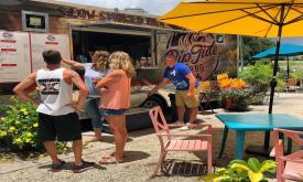 The Riptide BBQ food truck in the Village Gardenn Food Truck Park in St. Augustine, FL.