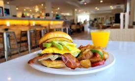 The Beachside Egg Sandwich from Santiago's Florida Kitchen and Craft Bar at Guy Harvey Resort St. Augustine Beach.