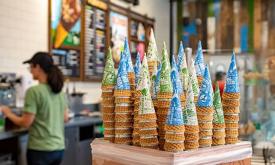 Waffle cones at Ben and Jerry's in St. Augustine, Fl 