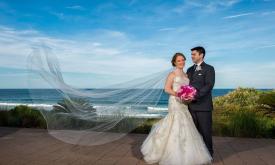 A couple getting married at Serenata Beach Club in Ponte Vedra Beach.