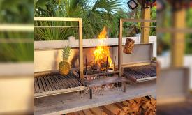 The asado grill near the sundeck at Guy Harvey Resort St. Augustine Beach.