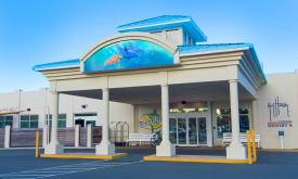 The entrance to Guy Harvey Resort St. Augustine Beach.