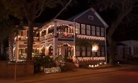 The Old Powder House Inn glitters during St. Augustine's popular Nights of Lights.