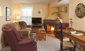 The living room of The Cottage, a downtown vacation rental available through the St. Francis Inn in St. Augustine.