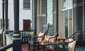 The porch of Sailor's Rest, a downtown vacation rental available through the St. Francis Inn in St. Augustine.