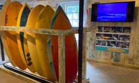 Inside the Surf Culture and History Museum in St. Augustine, FL