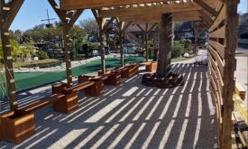 Shaded area next to the event deck at Anastasia Miniature Golf in St. Augustine.