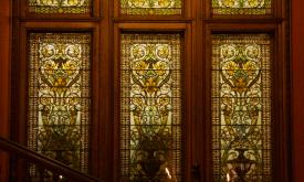 The Bacchus stained-glass windows at Flagler College in St. Augustine.