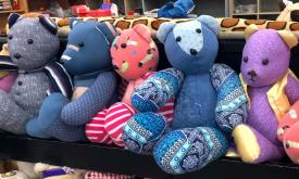 Handmade bears on display at Betty Griffin Center Thrift Shoppe in St. Augustine, FL.