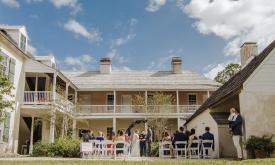 Outdoor wedding at Ximenez-Fatio House in St. Augustine, Florida. 