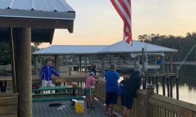 Fishing from Mickler's Warf in Ponte Vedra Beach, Florida