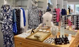 Clothing and jewelry on display at HW Davis Clothing and Shoes in St. Augustine, Florida.