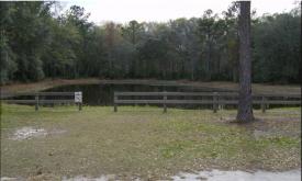 The fishing pond at Compass RV Park in St. Augustine, Florida.