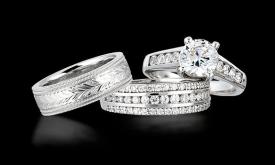 Wedding and engagement rings from Blue Water Jewelry in St. Augustine.