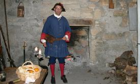 A soldier in period dress at Fort Matanzas in St. Augustine.