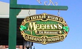 Sign of Meehan's Irish Pub in St. Augustine, Florida