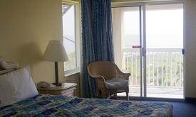 OceanView Hotel room featuring clean, comfortable beds and a lovely view of Vilano Beach, Florida