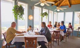 The Reef Restaurant's oceanfront tables.