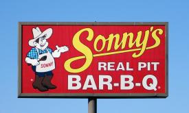 The sign for Sonny's Bar-B-Q restaurant.