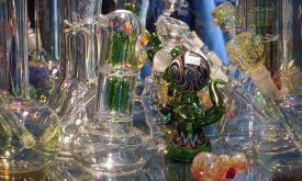 At Time Warp Smoke Shop, guests can choose from a wide variety of glass works.