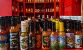 A plethora of Hot Sauce varieties are available at Hot Stuff in St. Augustine.