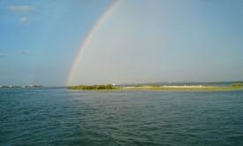 A rainbow lights up the water during one of St. Augustine Boat Tours ecotour adventures.