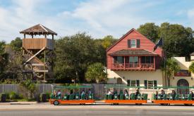 Old Town Trolley Tour in front of The Colonial Experience 