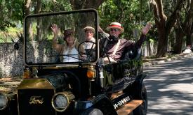 Pastime Tours drives their all-electric model "Model-T" on tours throughout St Augustine.