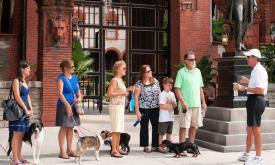 Tour St. Augustine offers a free Pup Crawl on the second Saturday of each month.