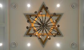 The new ceiling panel at the First Congregation Sons of Israel in St. Augustine.