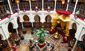 The atrium of the Villa Zorayda is a treasure trove of Moroccan and Spanish antiques and fine art.