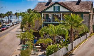 O.C. Whites Seafood & Spirits restaurant on the historic bayfront of St. Augustine, Florida.