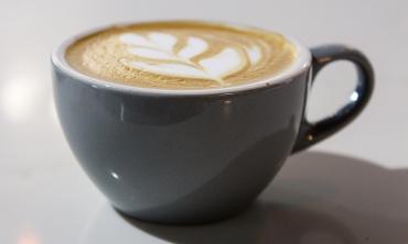 A delicious latte at DOS Coffee and Wine on Route 16