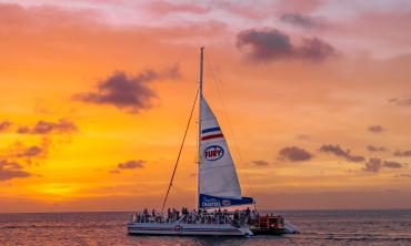 The Fury Catamaran at Sunset over the Atlantic